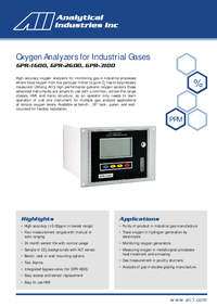 Thumbnail of document Data Sheet - GPR-1600 Oxygen Analyzer